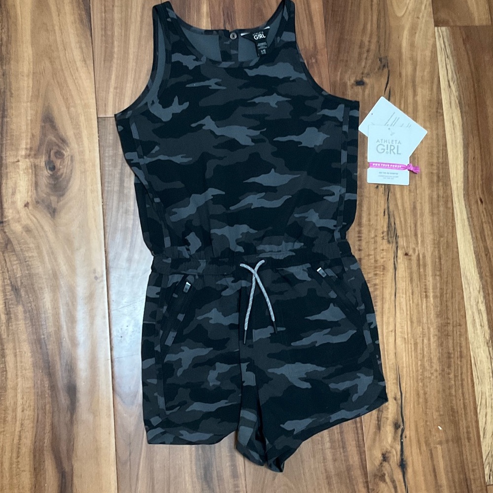 Athleta Black Camo Romper